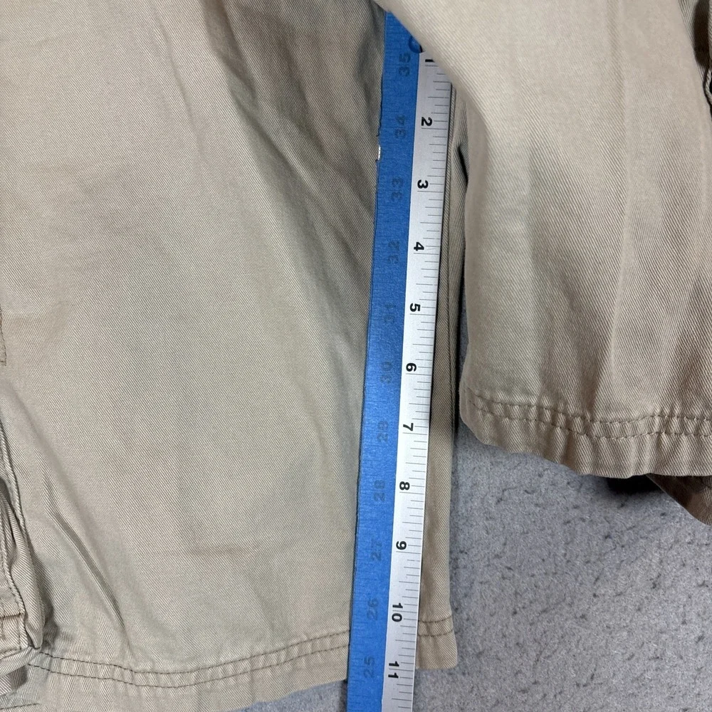 Lee Dungarees Mens Khaki Tan Ripstop Cotton Cargo Shorts Size 33